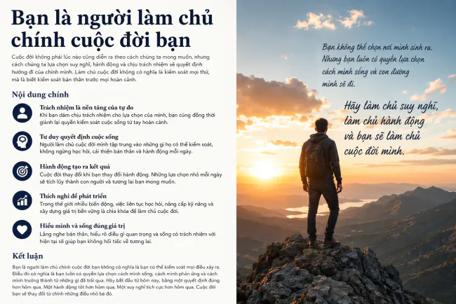 Bạn là người làm chủ chính cuộc đời bạn