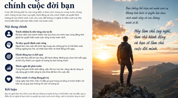 Bạn là người làm chủ chính cuộc đời bạn