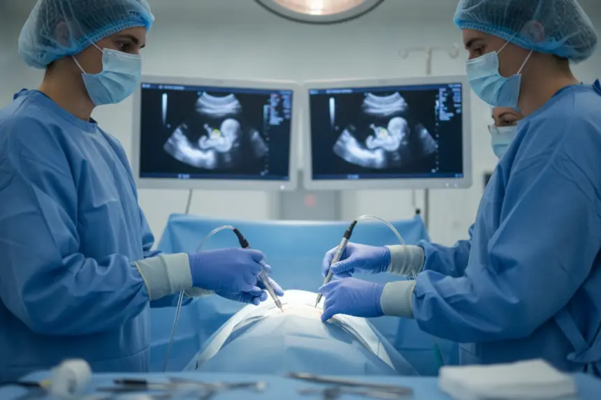 Phẫu thuật cho em bé trước khi chào đời đã khả thi — nhưng một lỗ nhỏ trên màng ối vẫn là bài toán lớn